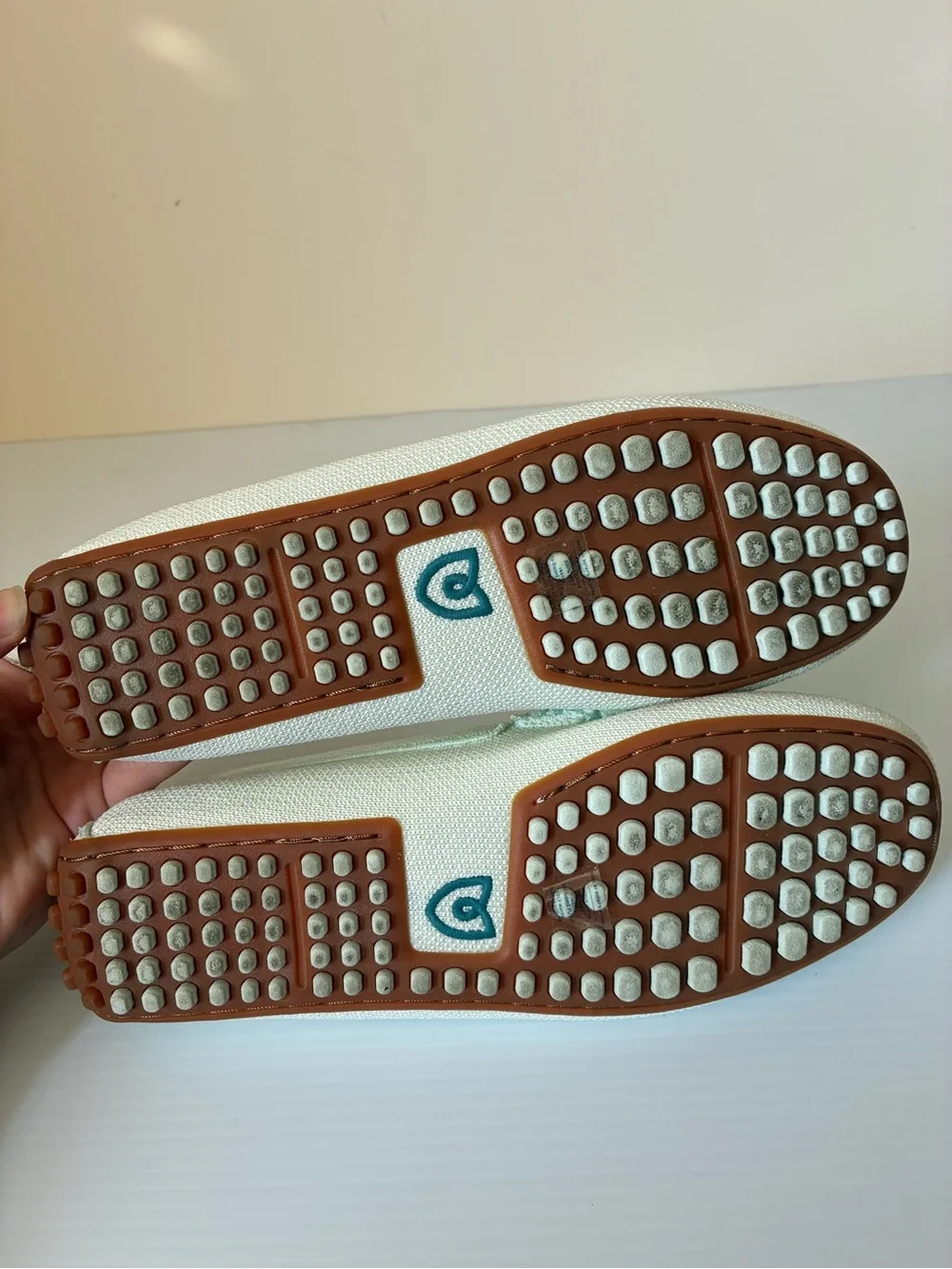 Rothy’s The Driver Mint Green Knit Slip-On Loafers size 7